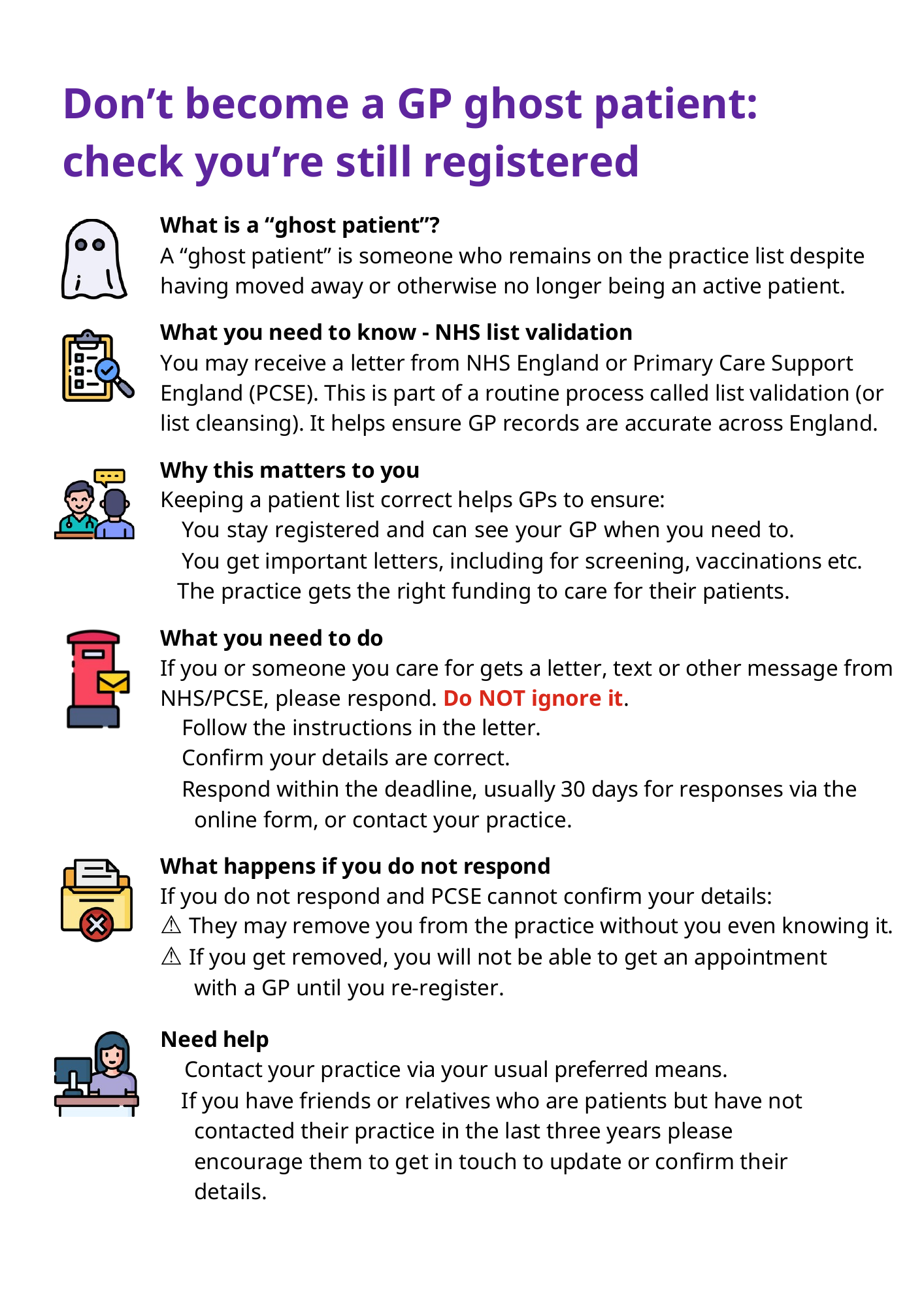 Don't become a GP ghost patient: check you're still registered